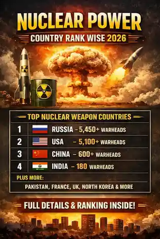 nuclear power country rank wise